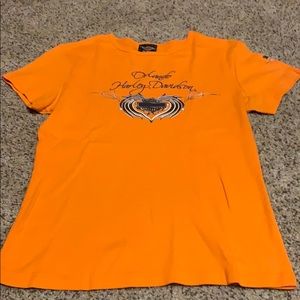Women’s Orange Harley Davidson Shirt